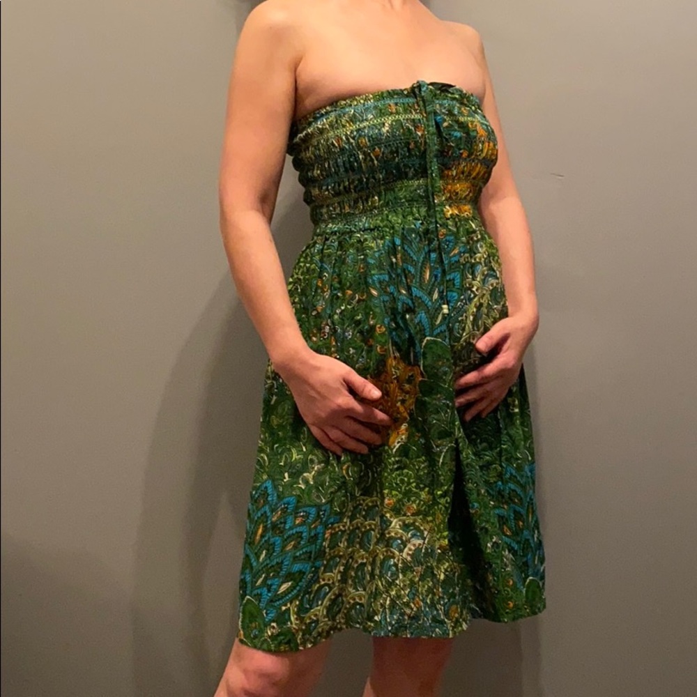 #NEW#Peacock smock dress brand new size M